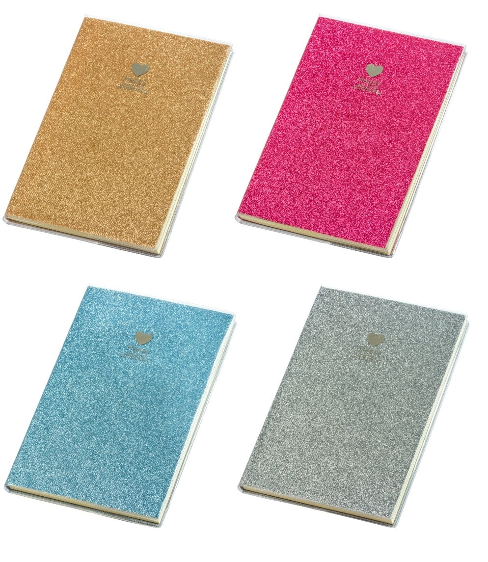 Blokec A6 Happy Glitter sort.barve