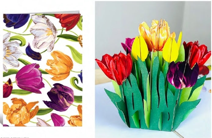 Čestitka origami 3D Tulipani
