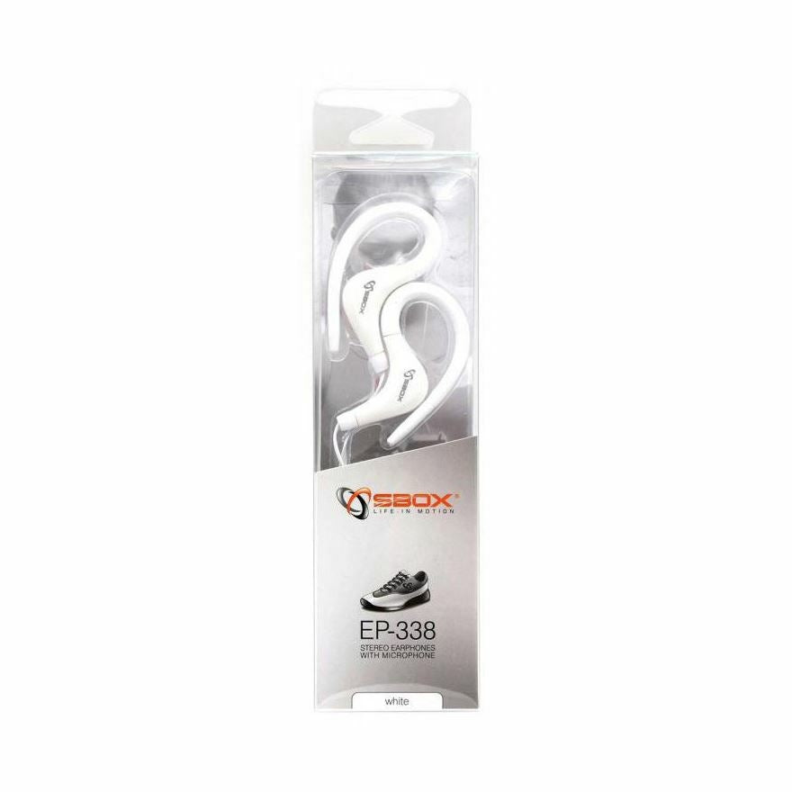 Slušalke z mikrofonom EP-338W bele sport