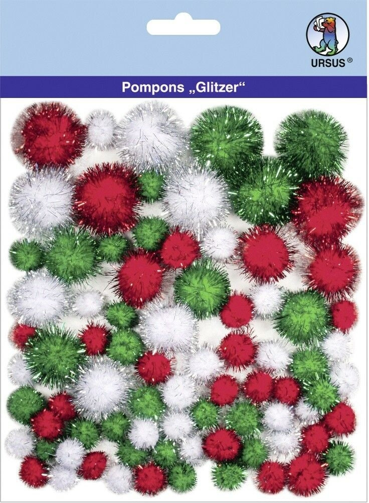 Komplet cofkov Glitter, rdeča, zelena, bela 80 kom