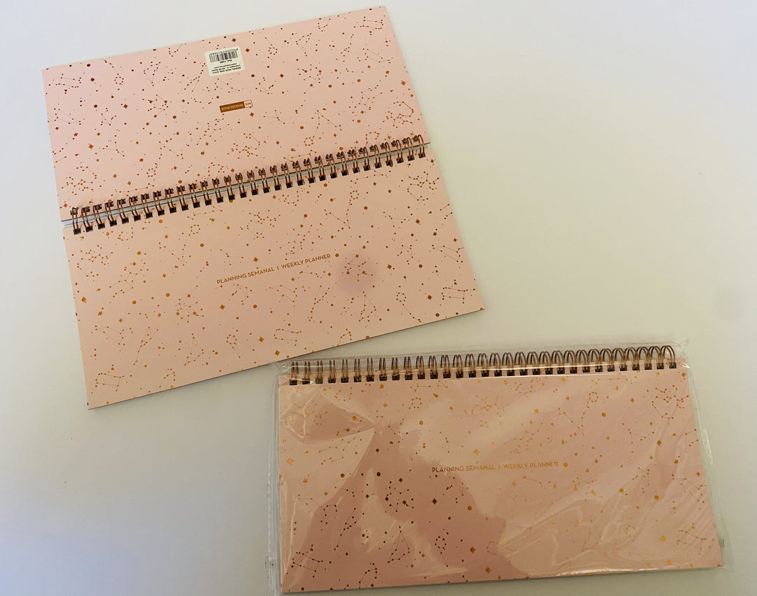 Tedenski planer Rose Grey žica