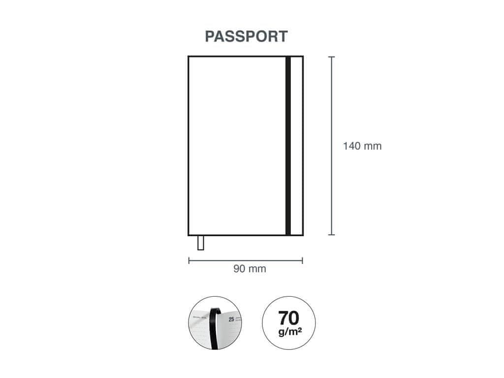 Rokovnik Luxor Passport črn teden/stran