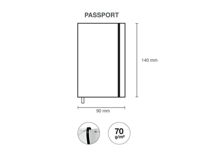 Rokovnik Luxor Passport črn teden/stran