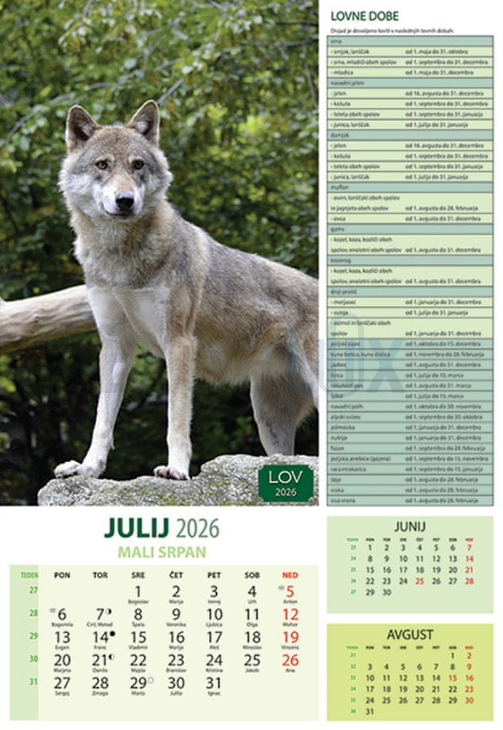 Koledar Lov 2026 (A004580)