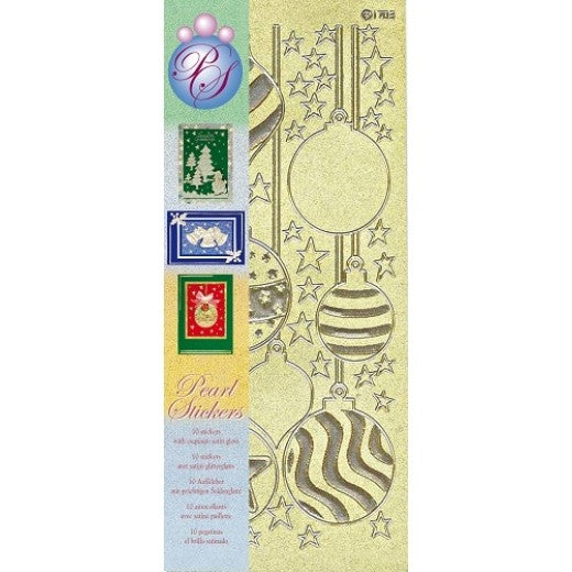 Set 10 božičnih nalepk Perla, zlate/srebrne