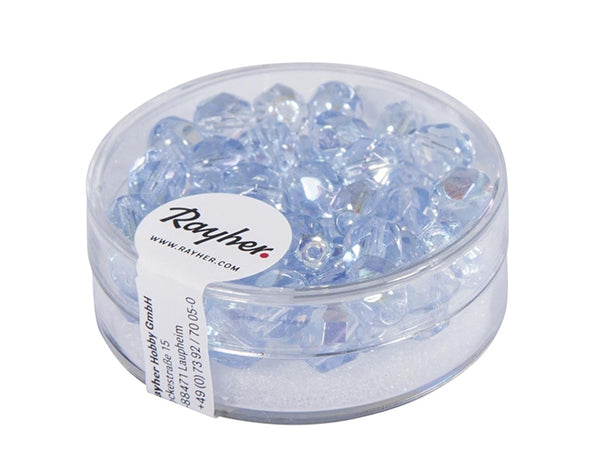 Perle brušeno steklo 6mm aquamarin 50/1