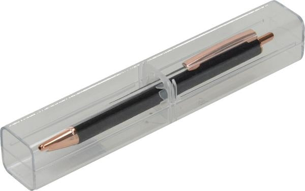 Kemični svinčnik metal bleščice black + etui