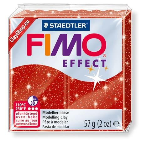MODELIRNA MASA FIMO EFFECT 56G 202 RDEČA Z BLEŠČICAM