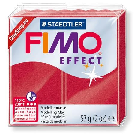 MODELIRNA MASA FIMO EFFECT 56G 28 KOVINSKO RUBI RDEČA
