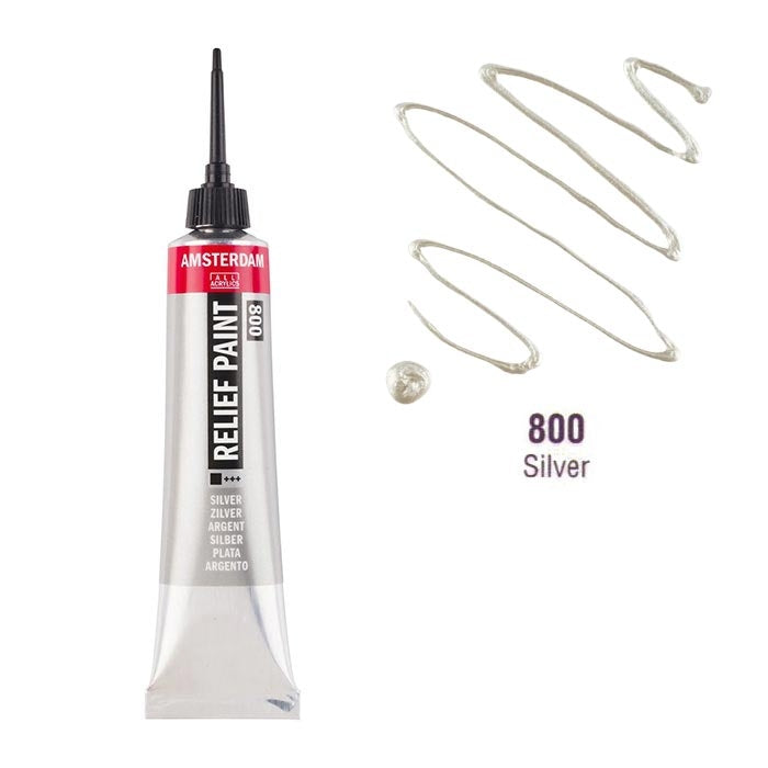 Amsterdam Deco kontura 20ml, št.800 Silver