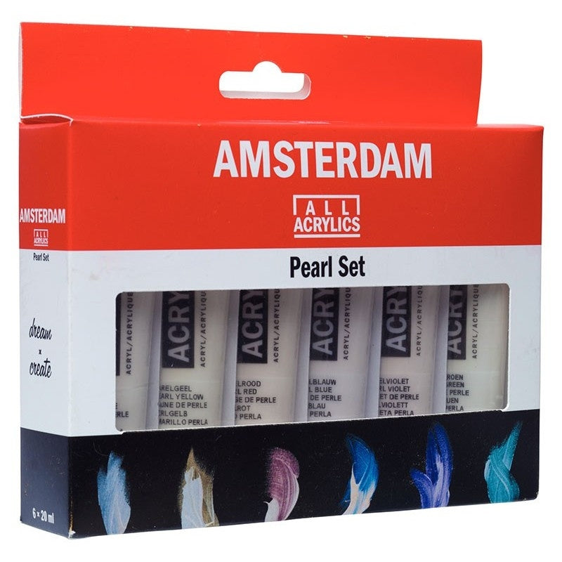 Akrilne barve 6x20ml perla odtenki