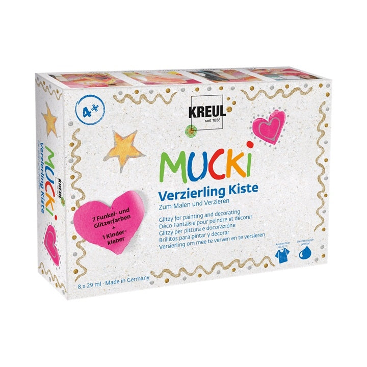 Otroške barve z leskom MUCKI - set 7