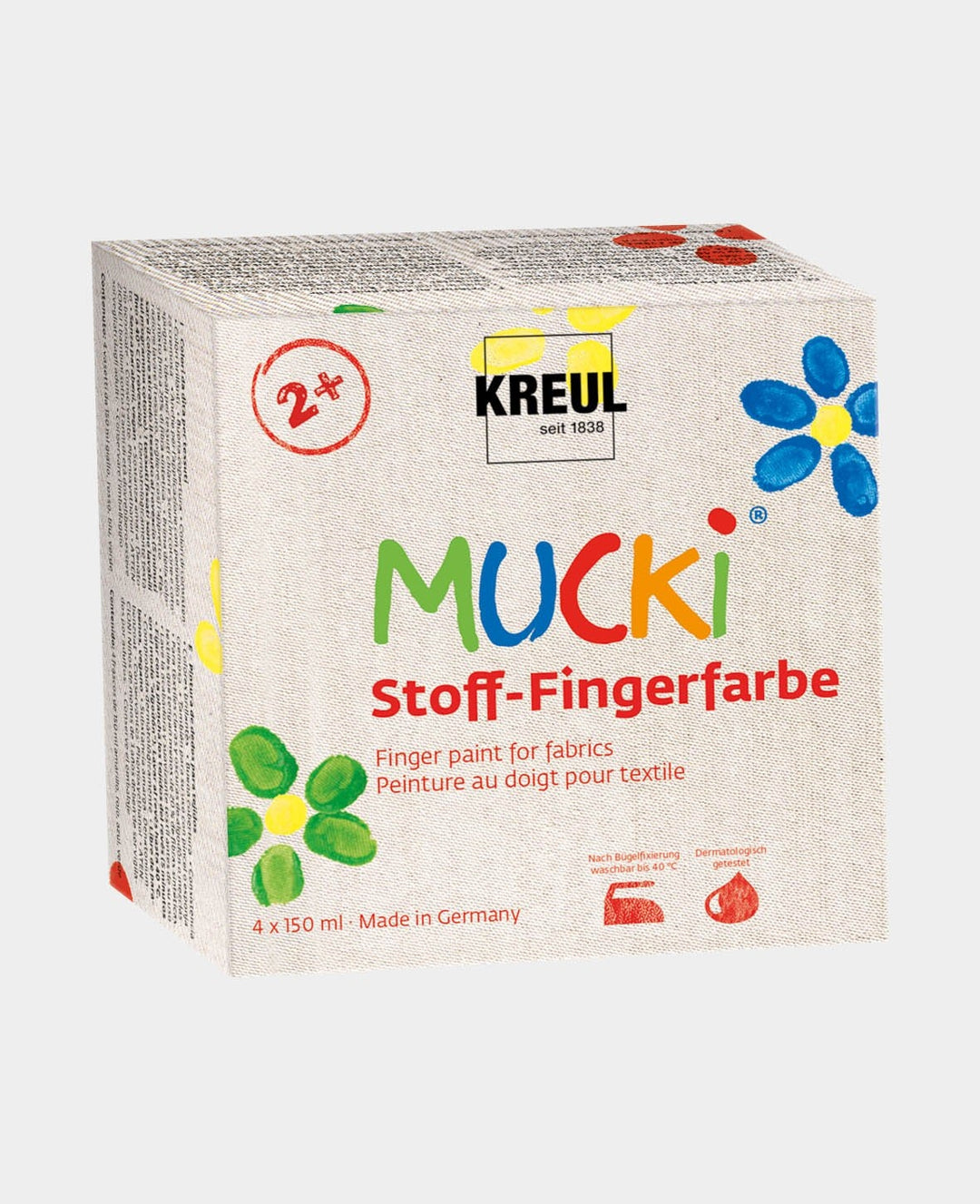 Mucki prstne barve za tekstil 4 x 150ml