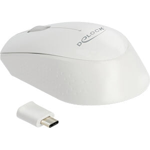 Miška DELOCK brezžična optična USB tip-C 12668 bela