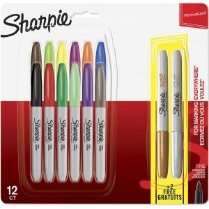 Marker Sharpie Fine 12/1+2 gratis