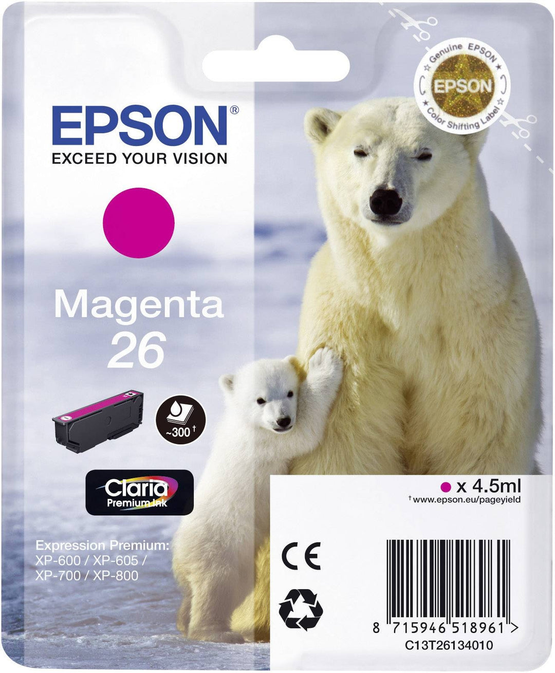Črnilo Epson 26 C13T26134010 Magenta škrlatna
