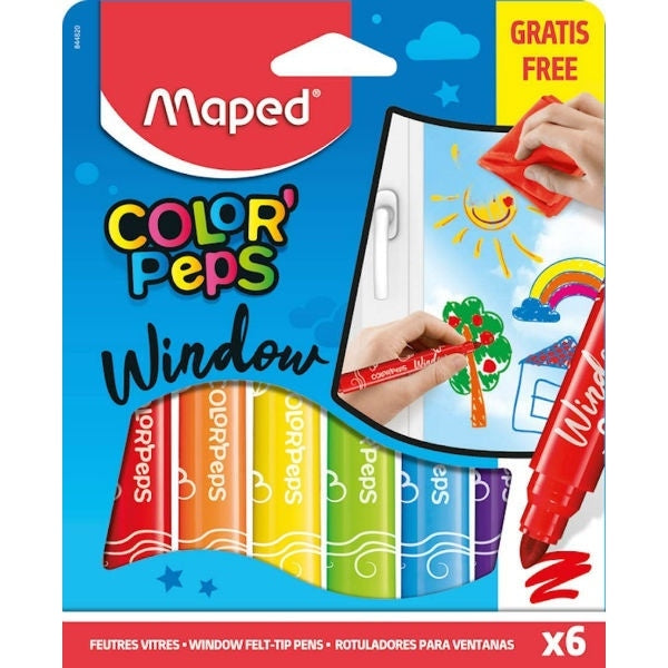 FLOMASTRI MAPED COLOR'PEPS ZA STEKLO 6v1