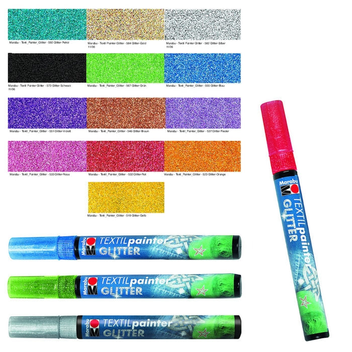 Flomaster za tekstil z bleščicami 3mm sort.