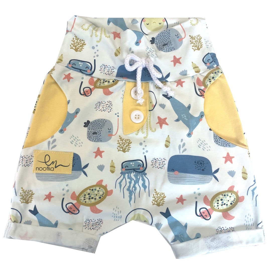 Kratke hlače morske bele/rumene