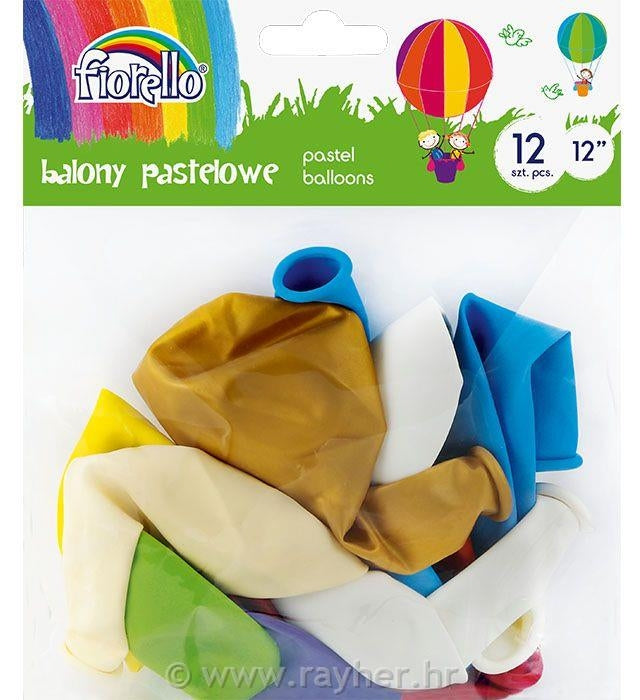 Baloni metalic mešani 30cm 12/1 pastelne