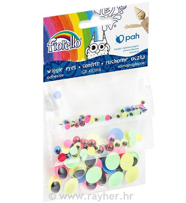 Očesa plastična barvna 3 velikosti
