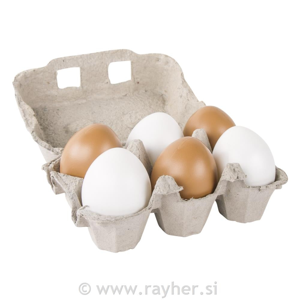 Plastična jajca 6/1 bela in natur 6cm