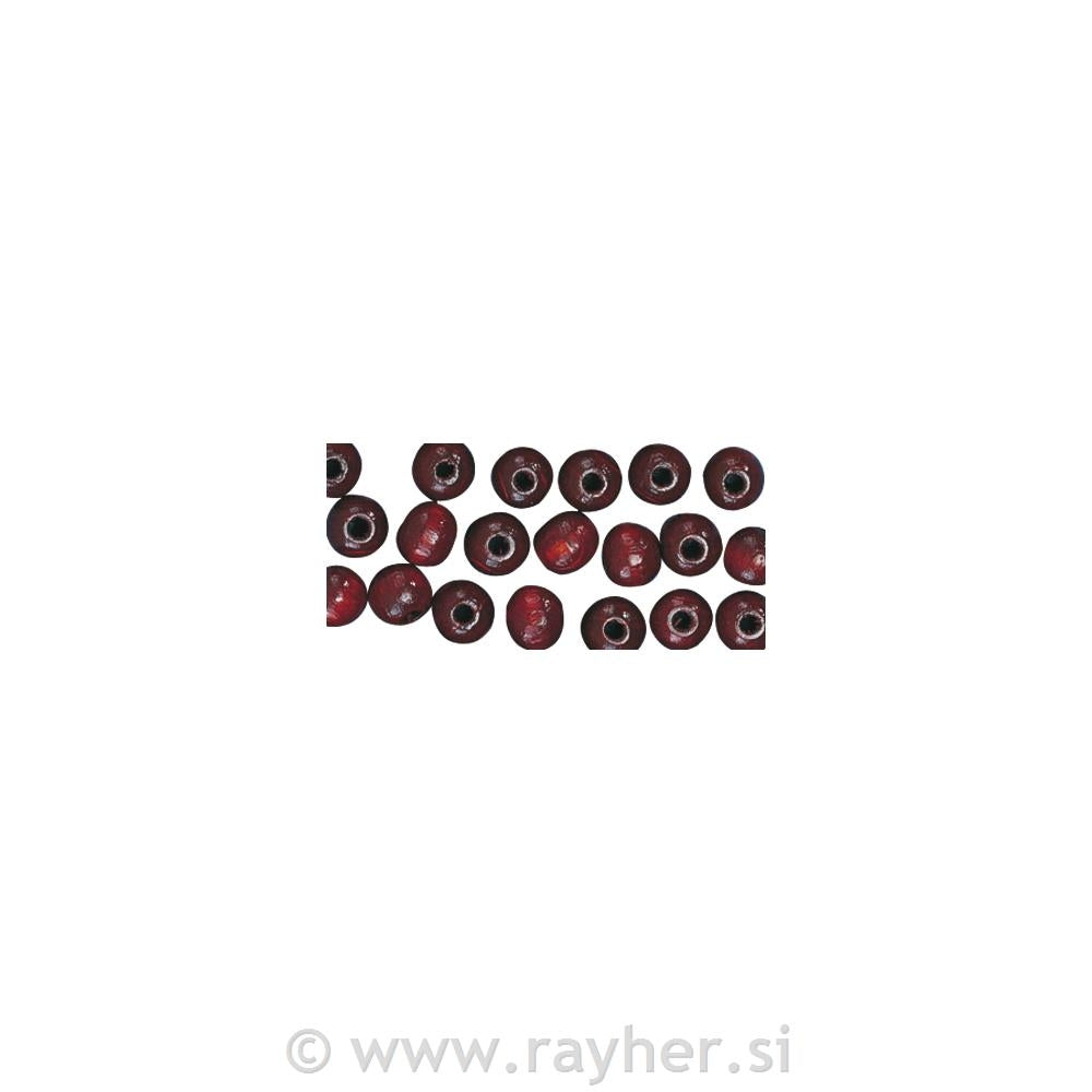 Perle lesene 16mm 15/1 rdečo-rjave