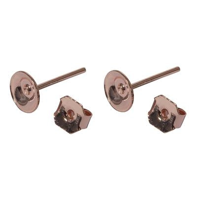 Uhan s ploščico 6mm pink zlat 4/1
