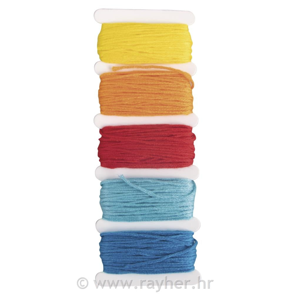 Bombažne vrvice Stitch&knot, mavrične 5x10m