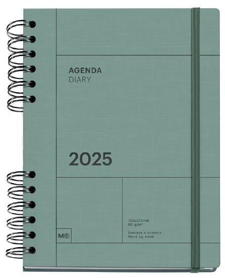 Rokovnik MiquelRius Back to basics, Zelen, žica 2025