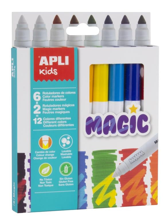 Komplet Magic flomastrov 6 barv 2 čarobna