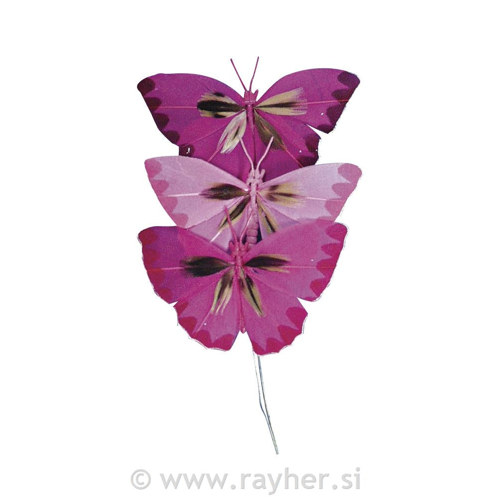 Metulji iz perja 2cm roza 3/1