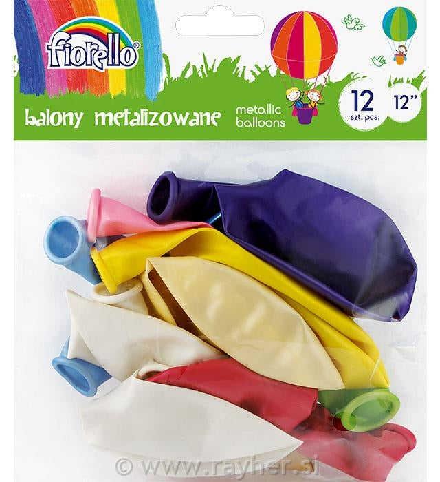 Baloni metalic mešani 30cm 12/1