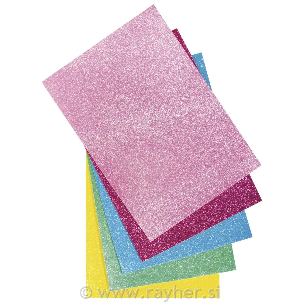 Filc z bleščicami 21x30x0,1cm 5/1 pisane