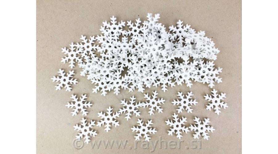 Lesene snežinke bele 5,5cm 5/1