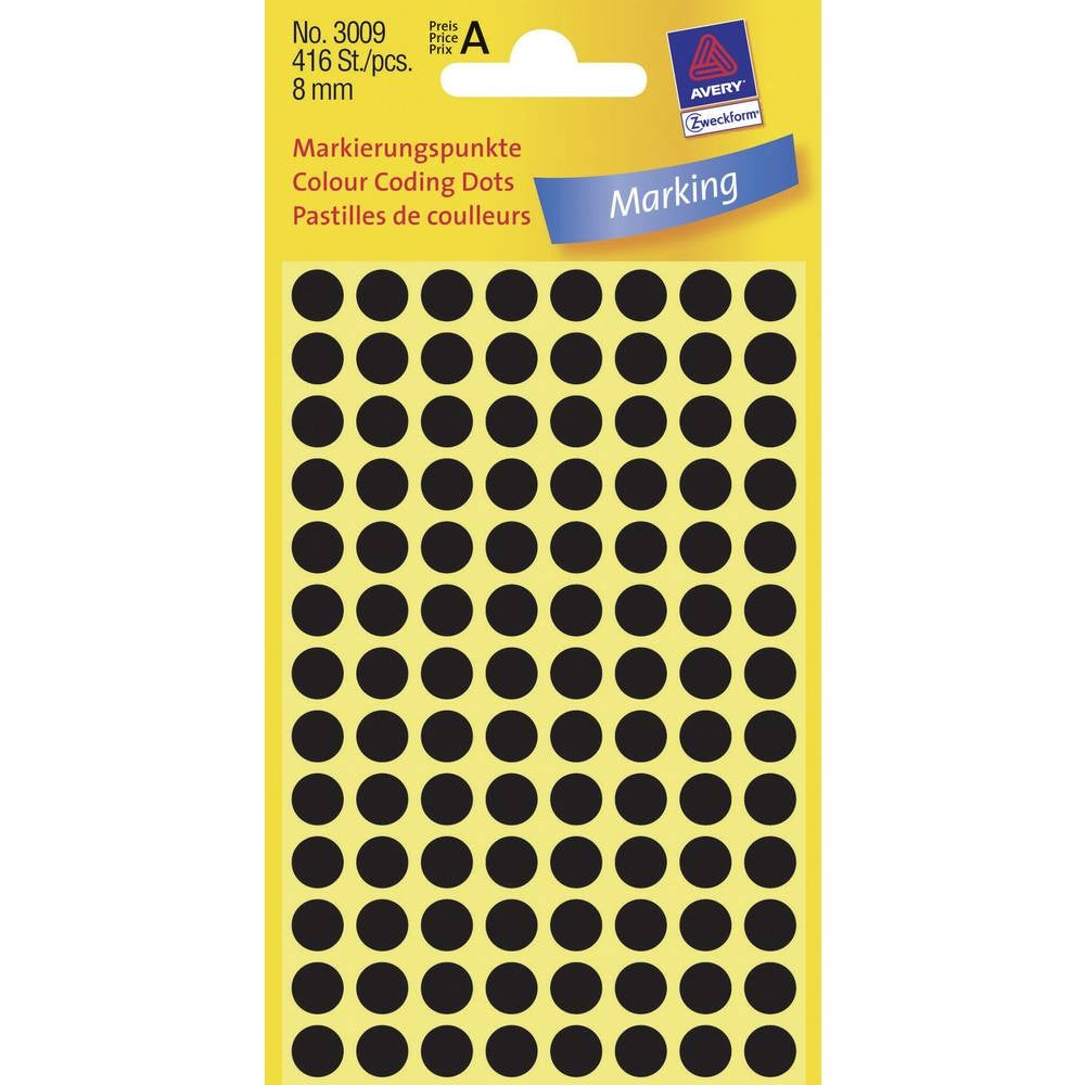 ETIKETE BIRO 3009 FI8MM ČRNE ZW
