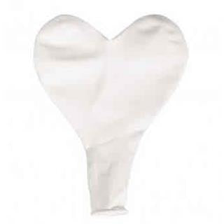 Balon lateks, srce, belo 8/1