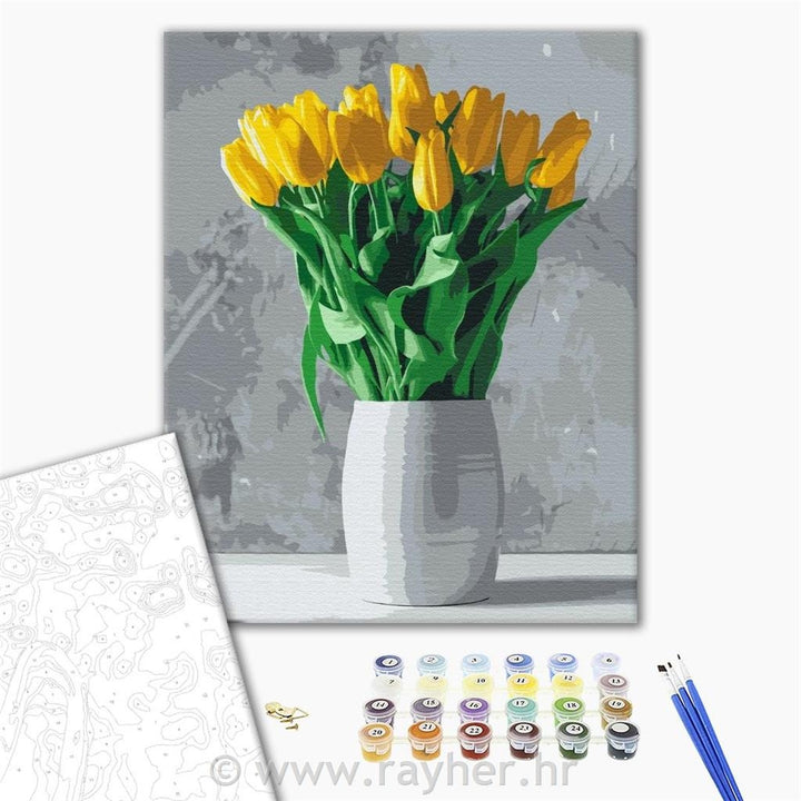 Slikanje po številkah Yellow tulips