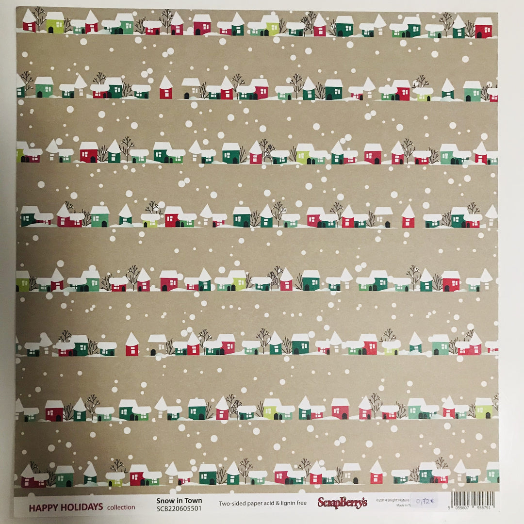Scrapbook papir Zasneženo mesto 32 x 32 cm