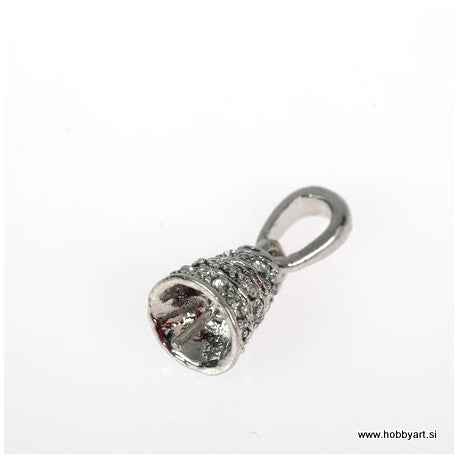 KAPICA Z BISERI IN IGLO 12X9MM PLATINA