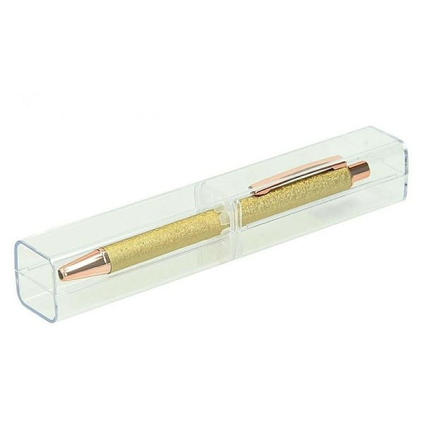 Kemični svinčnik metal bleščice gold + etui