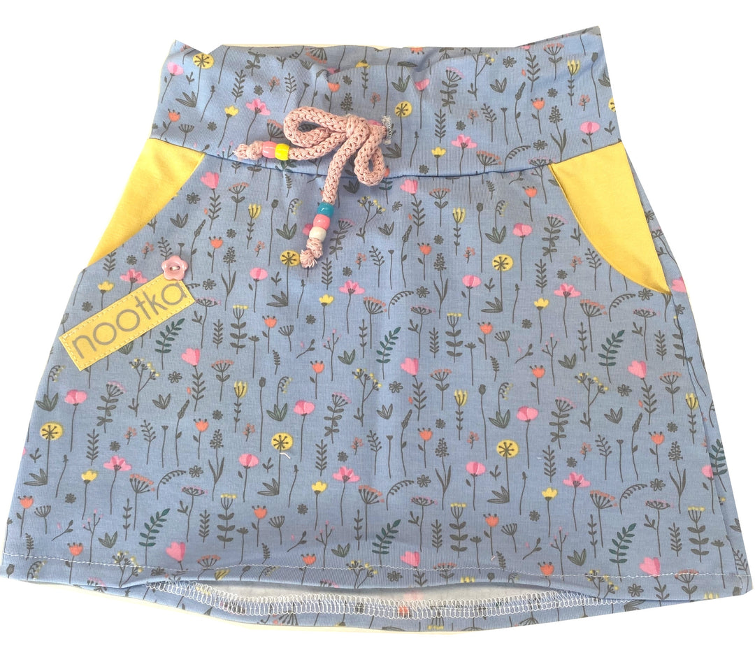 Mini krilo pastel rožice modro