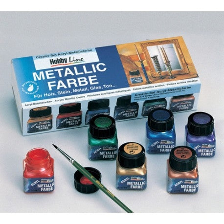 Akrilne barve Kreul set 6/1 Metalne barve
