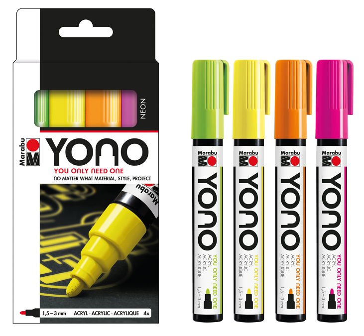 Komplet flomastrov Marabu Yono Neon 4/1