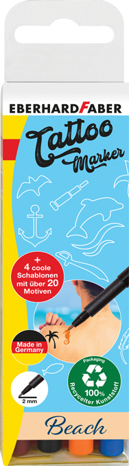 Komplet flomastrov Tatoo Plaža