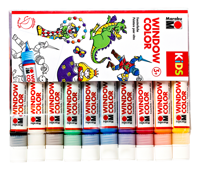 Komplet barv za okno, Marabu Kids 10x25ml