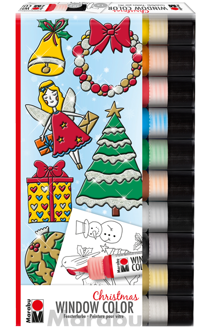 Komplet barv za okno Christmas 10x25ml