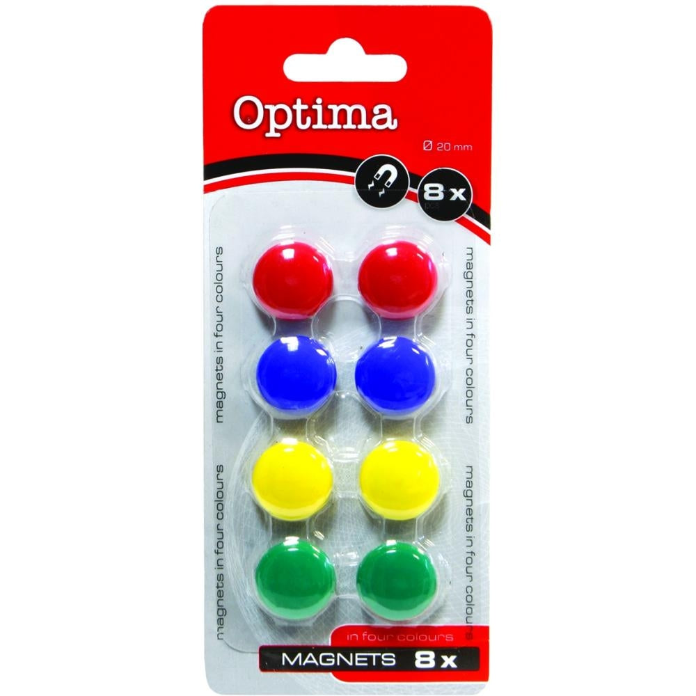 Magneti Optima 20mm 8/1 sort.barve