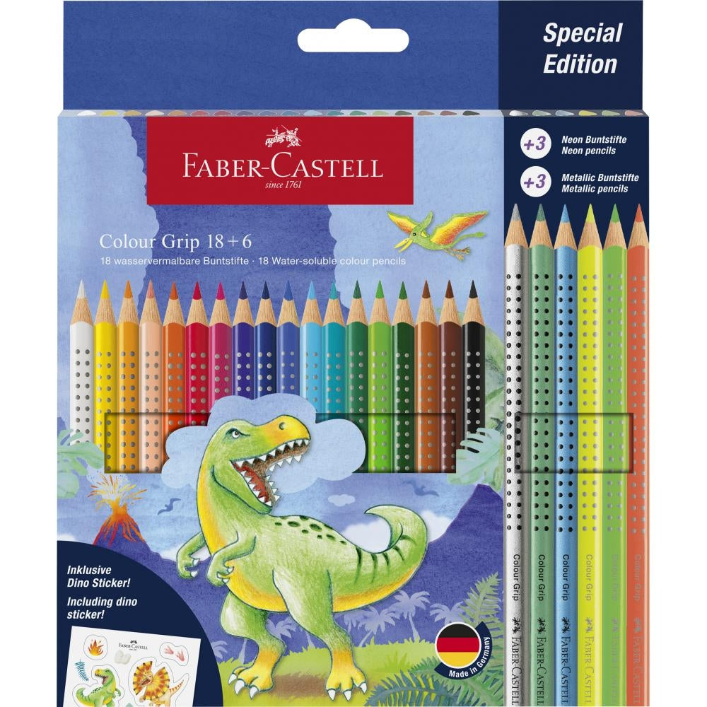 Barvice FaberCastell Grip Dino 18+6