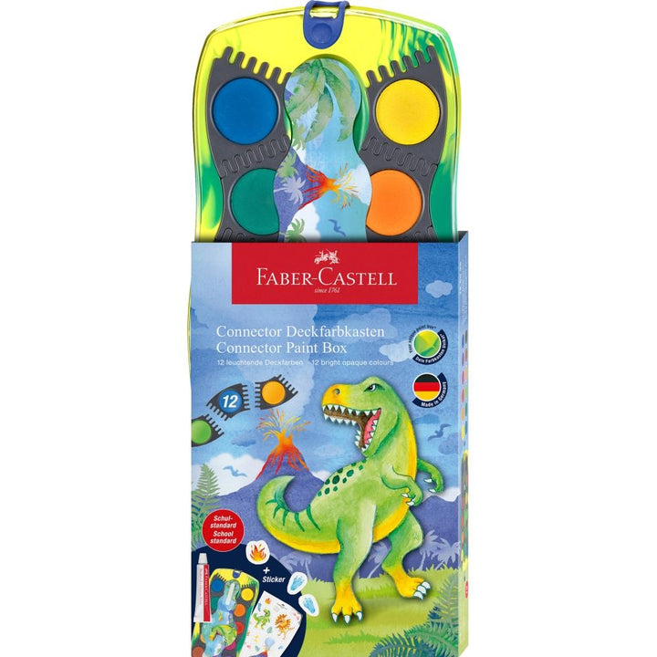 Barvice vodene FaberCastell Connect Dino 12/1 + nalepke